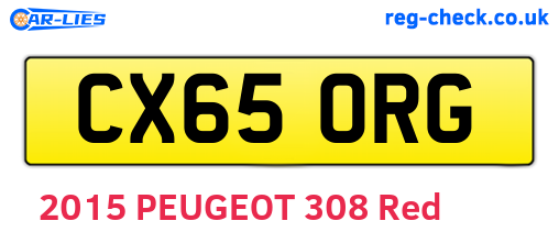 CX65ORG are the vehicle registration plates.
