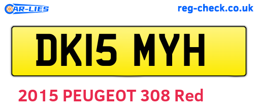 DK15MYH are the vehicle registration plates.