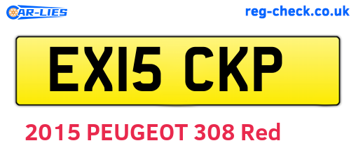 EX15CKP are the vehicle registration plates.