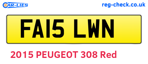 FA15LWN are the vehicle registration plates.