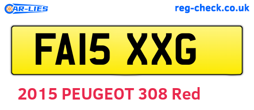 FA15XXG are the vehicle registration plates.