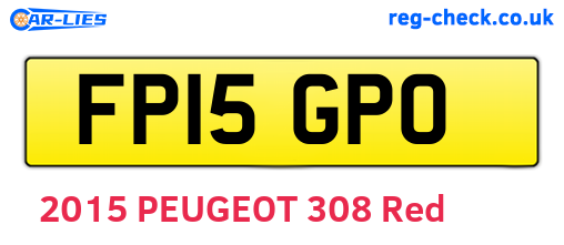 FP15GPO are the vehicle registration plates.