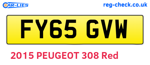 FY65GVW are the vehicle registration plates.