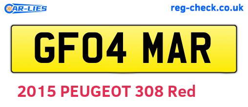 GF04MAR are the vehicle registration plates.