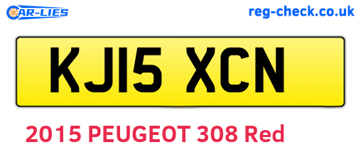 KJ15XCN are the vehicle registration plates.