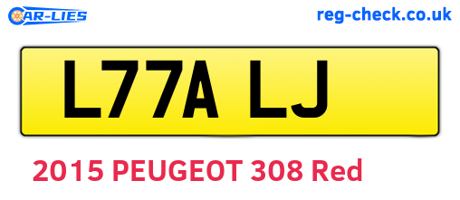 L77ALJ are the vehicle registration plates.