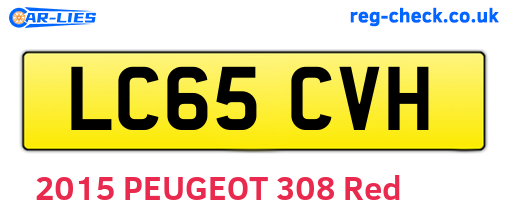 LC65CVH are the vehicle registration plates.
