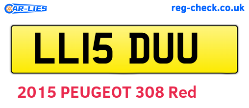 LL15DUU are the vehicle registration plates.