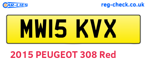 MW15KVX are the vehicle registration plates.