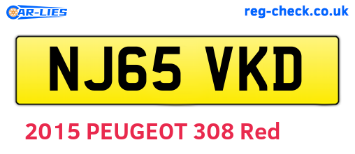 NJ65VKD are the vehicle registration plates.