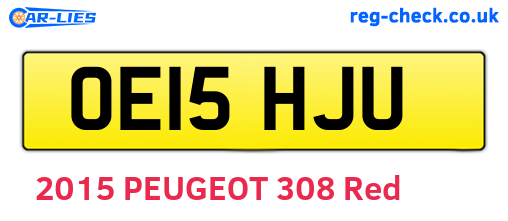 OE15HJU are the vehicle registration plates.
