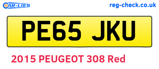 PE65JKU are the vehicle registration plates.