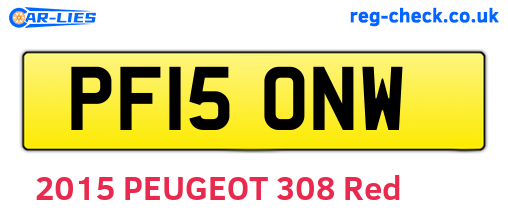PF15ONW are the vehicle registration plates.