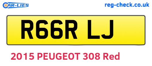 R66RLJ are the vehicle registration plates.