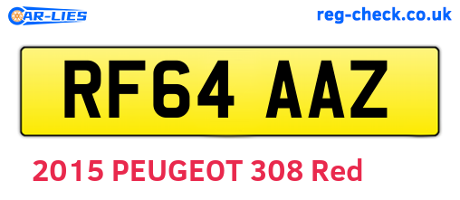 RF64AAZ are the vehicle registration plates.