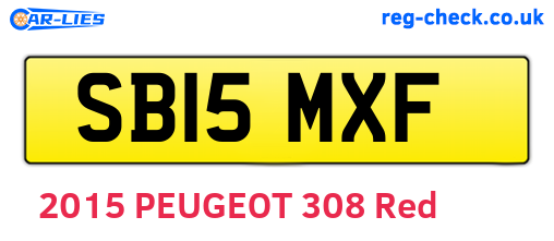 SB15MXF are the vehicle registration plates.