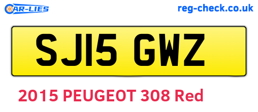 SJ15GWZ are the vehicle registration plates.