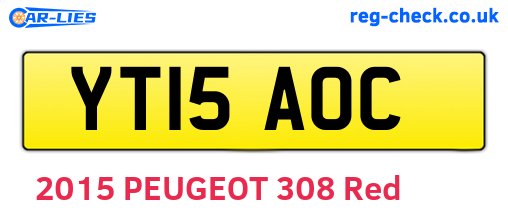 YT15AOC are the vehicle registration plates.