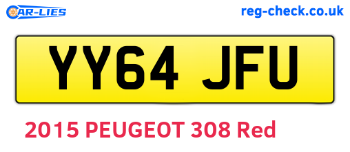 YY64JFU are the vehicle registration plates.