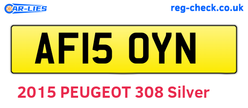 AF15OYN are the vehicle registration plates.