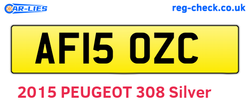 AF15OZC are the vehicle registration plates.