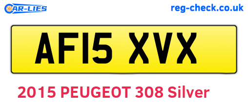 AF15XVX are the vehicle registration plates.