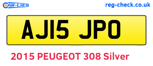 AJ15JPO are the vehicle registration plates.
