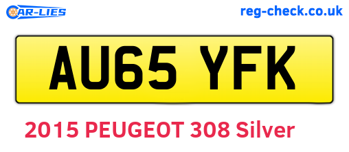 AU65YFK are the vehicle registration plates.