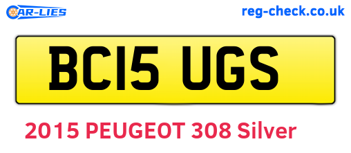 BC15UGS are the vehicle registration plates.