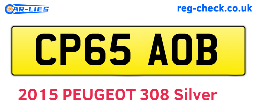 CP65AOB are the vehicle registration plates.