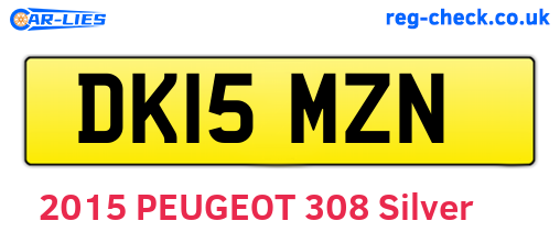 DK15MZN are the vehicle registration plates.