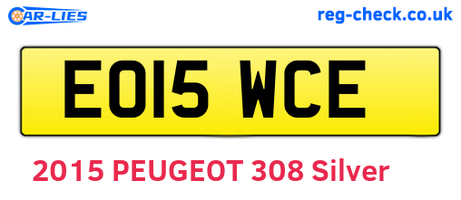 EO15WCE are the vehicle registration plates.