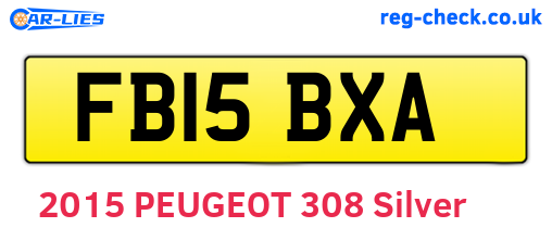 FB15BXA are the vehicle registration plates.