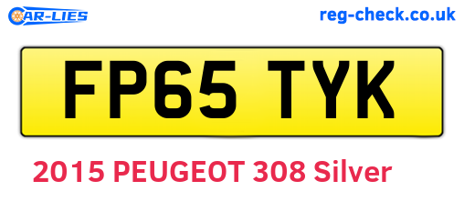 FP65TYK are the vehicle registration plates.