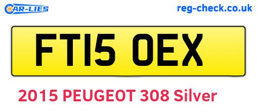 FT15OEX are the vehicle registration plates.