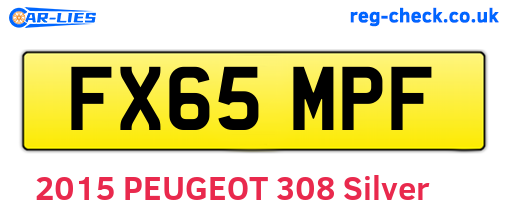 FX65MPF are the vehicle registration plates.