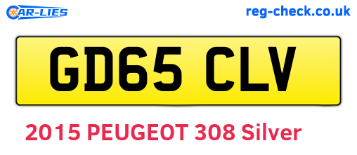 GD65CLV are the vehicle registration plates.