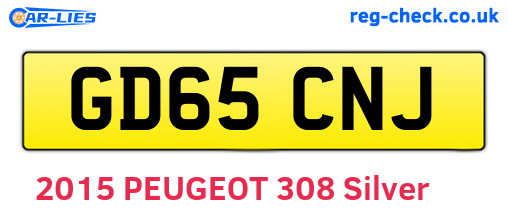 GD65CNJ are the vehicle registration plates.
