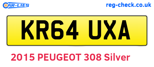 KR64UXA are the vehicle registration plates.