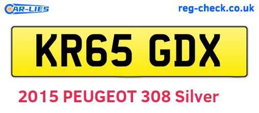 KR65GDX are the vehicle registration plates.