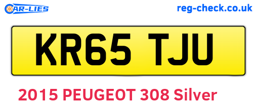 KR65TJU are the vehicle registration plates.