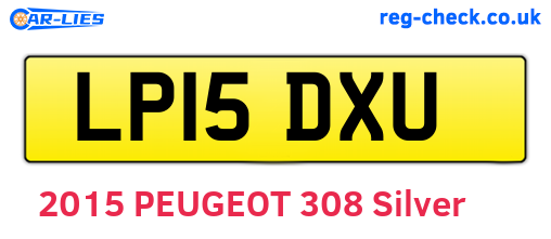 LP15DXU are the vehicle registration plates.