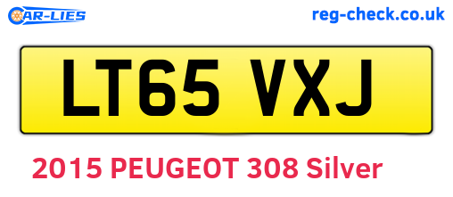 LT65VXJ are the vehicle registration plates.