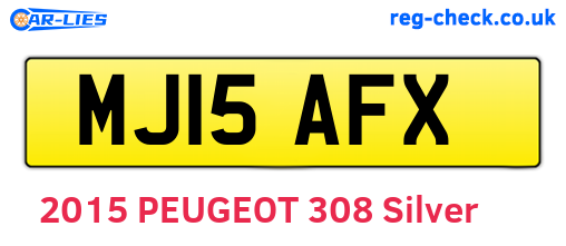 MJ15AFX are the vehicle registration plates.