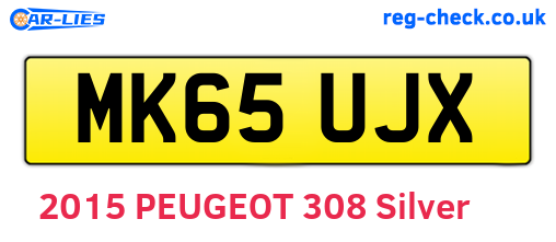 MK65UJX are the vehicle registration plates.