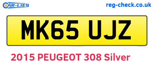 MK65UJZ are the vehicle registration plates.