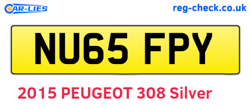 NU65FPY are the vehicle registration plates.