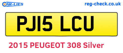 PJ15LCU are the vehicle registration plates.