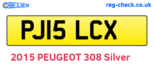 PJ15LCX are the vehicle registration plates.