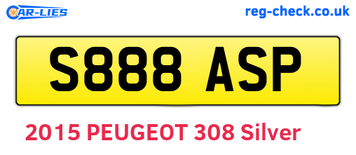 S888ASP are the vehicle registration plates.